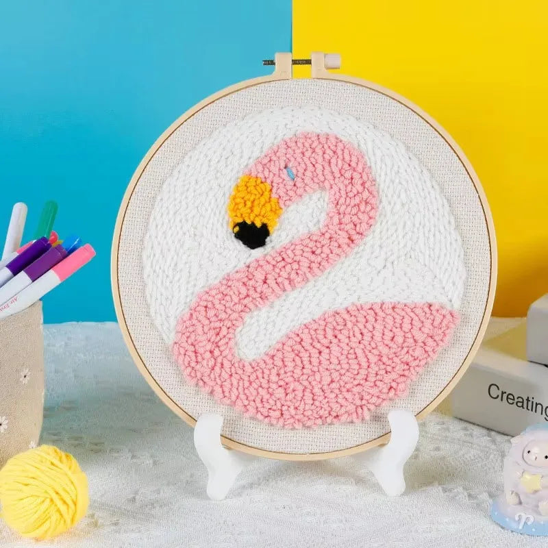 Punch Needle Kit, Christmas Animal Designs for Beginner Embroidery & Gifts