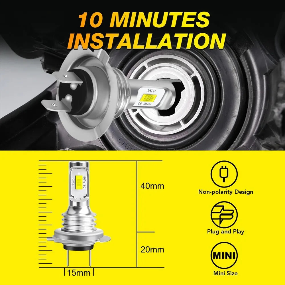 H7 LED Headlight KIT Combo Premium Quality Replacement Accessory