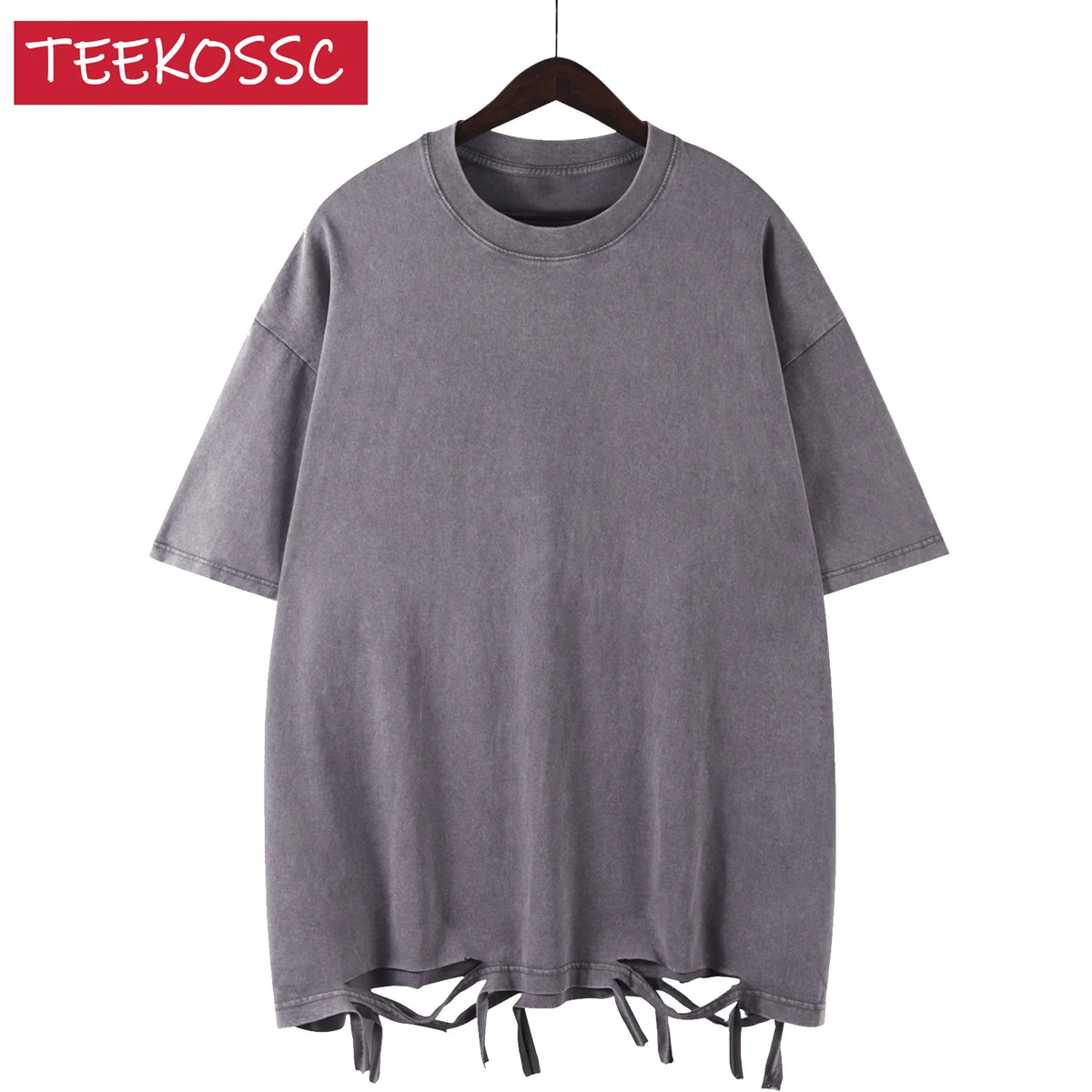 T-Shirt Unisex Washed Oversized Heavyweight Solid Color Vintage Loose Tee
