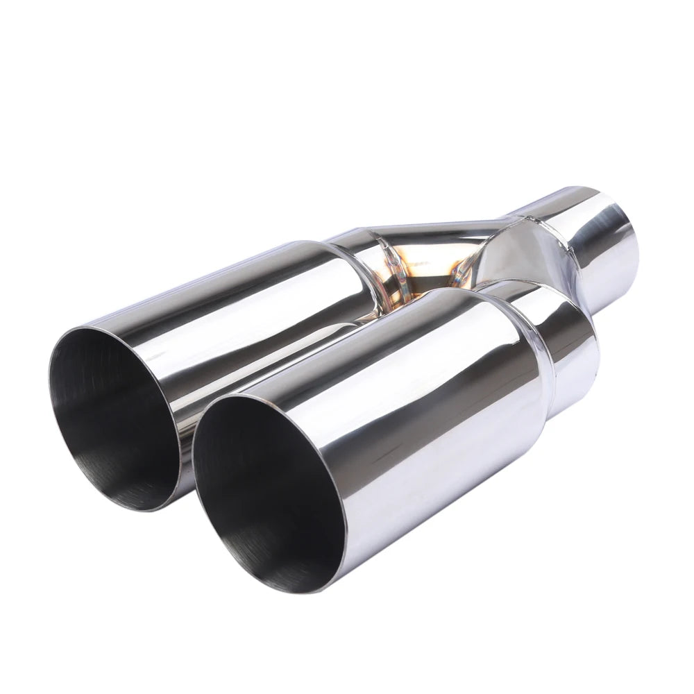 Dual Outlet Stainless Steel Exhaust Tail Pipe Muffler | 63mm x 76mm