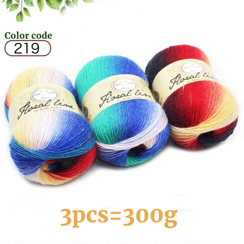 Yarn, Rainbow Variegated for Crochet Shawls, Scarves, Hats & Sweaters
