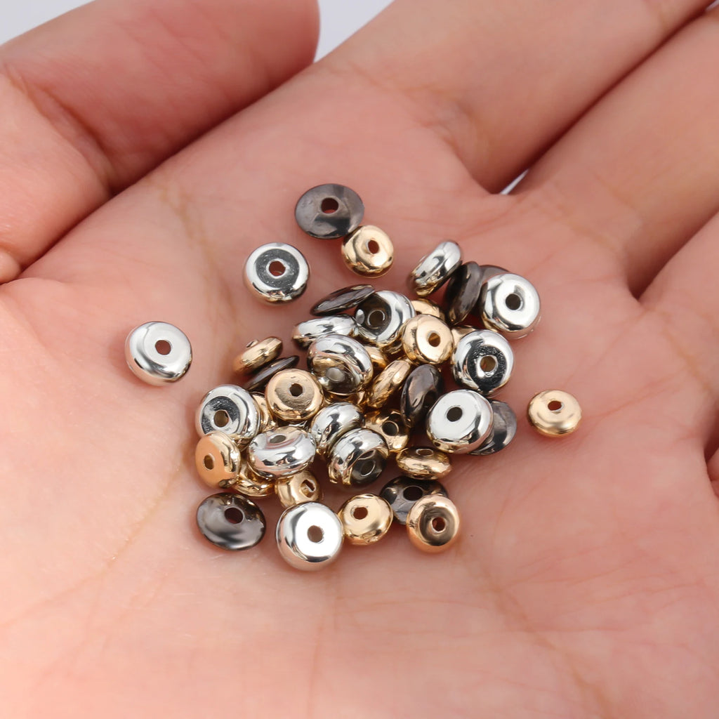CCB Spacer Beads Flat Round Wheel Shapes for DIY Jewelry Making Craft Beads