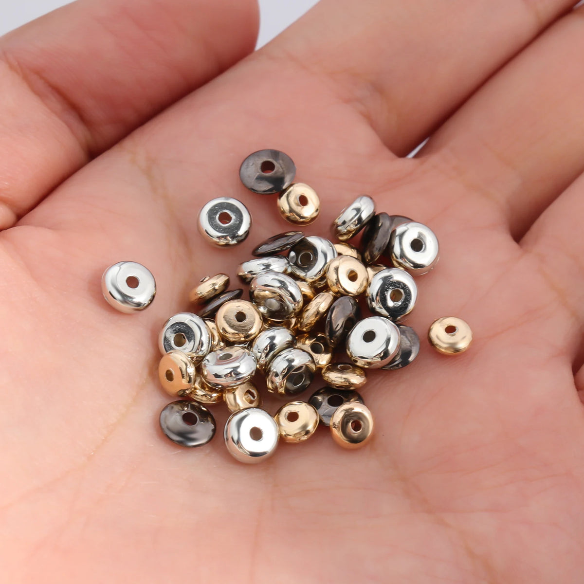 CCB Spacer Beads Flat Round Wheel Shapes for DIY Jewelry Making Craft Beads