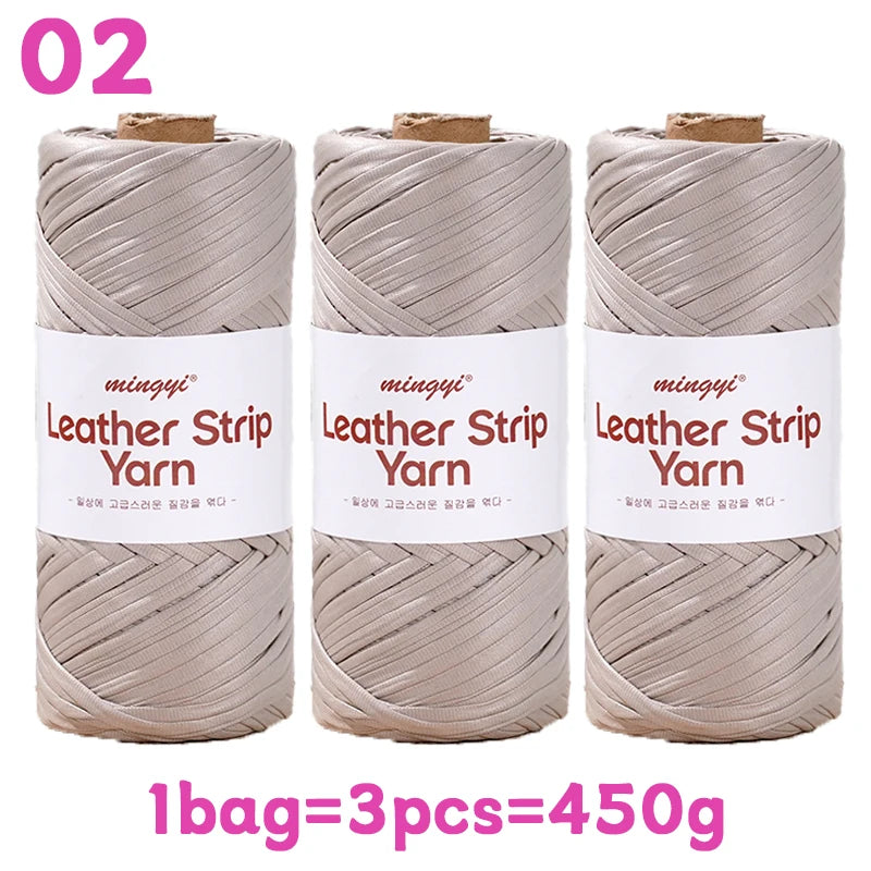 Yarn, Faux Leather Fabric Strip for Crochet Bags, Baskets & Slipper Crafts