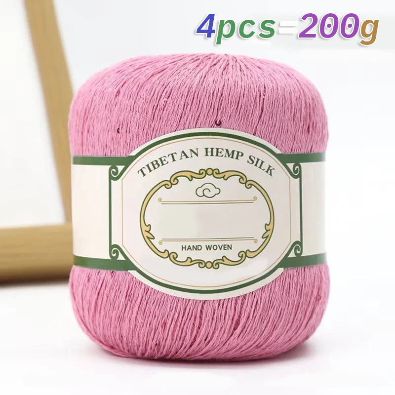 Yarn with Sequins for Openwork Crochet Shawls, Hats & Summer Knitwear