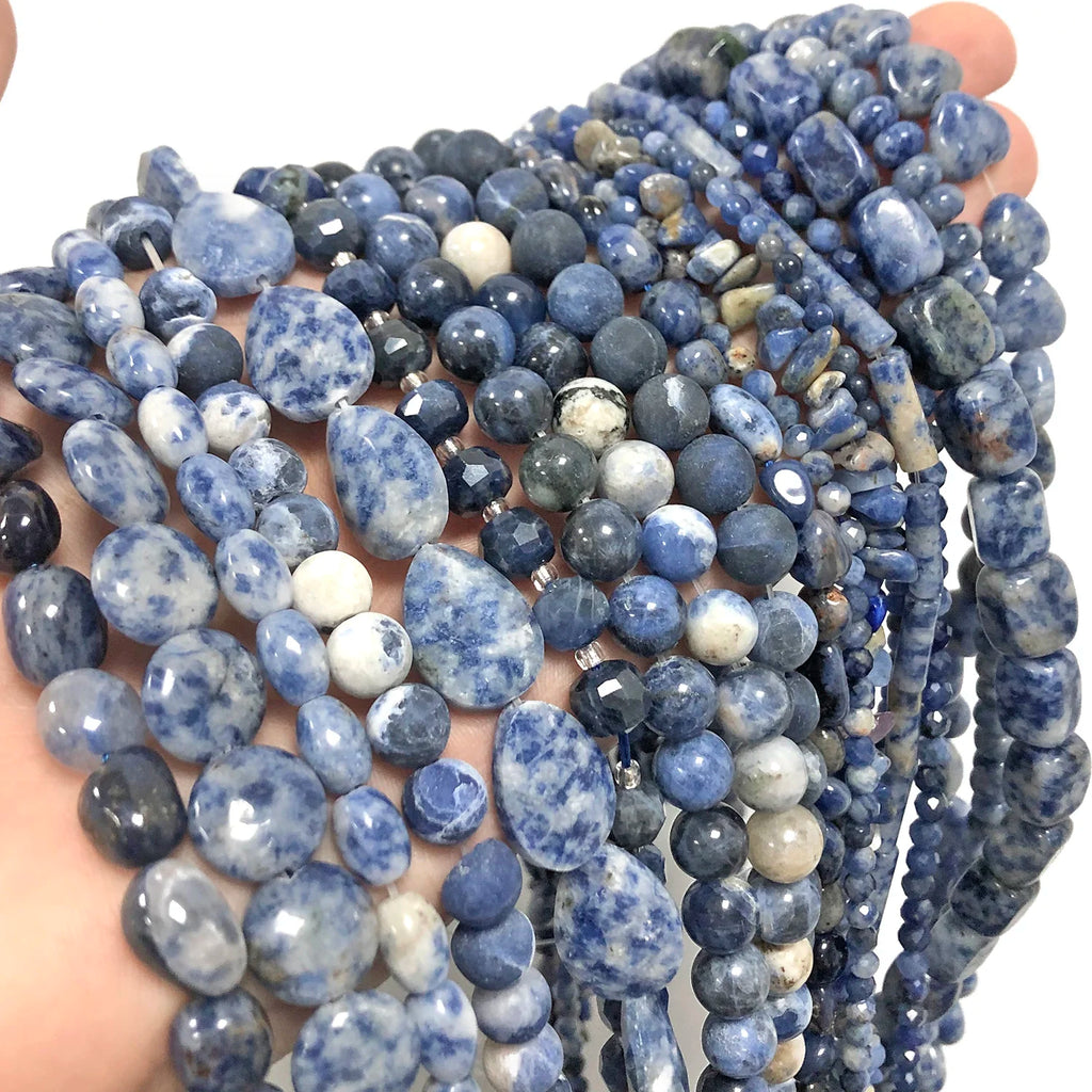 Stone Beads Blue Sodalite Jasper Mixed Shapes for DIY Jewelry Making Craft Beads