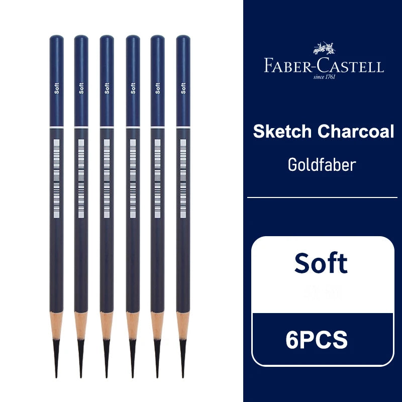 Charcoal & Graphite Sketch Pencil Set — Extra Soft to Hard, 5 or 6 Pieces