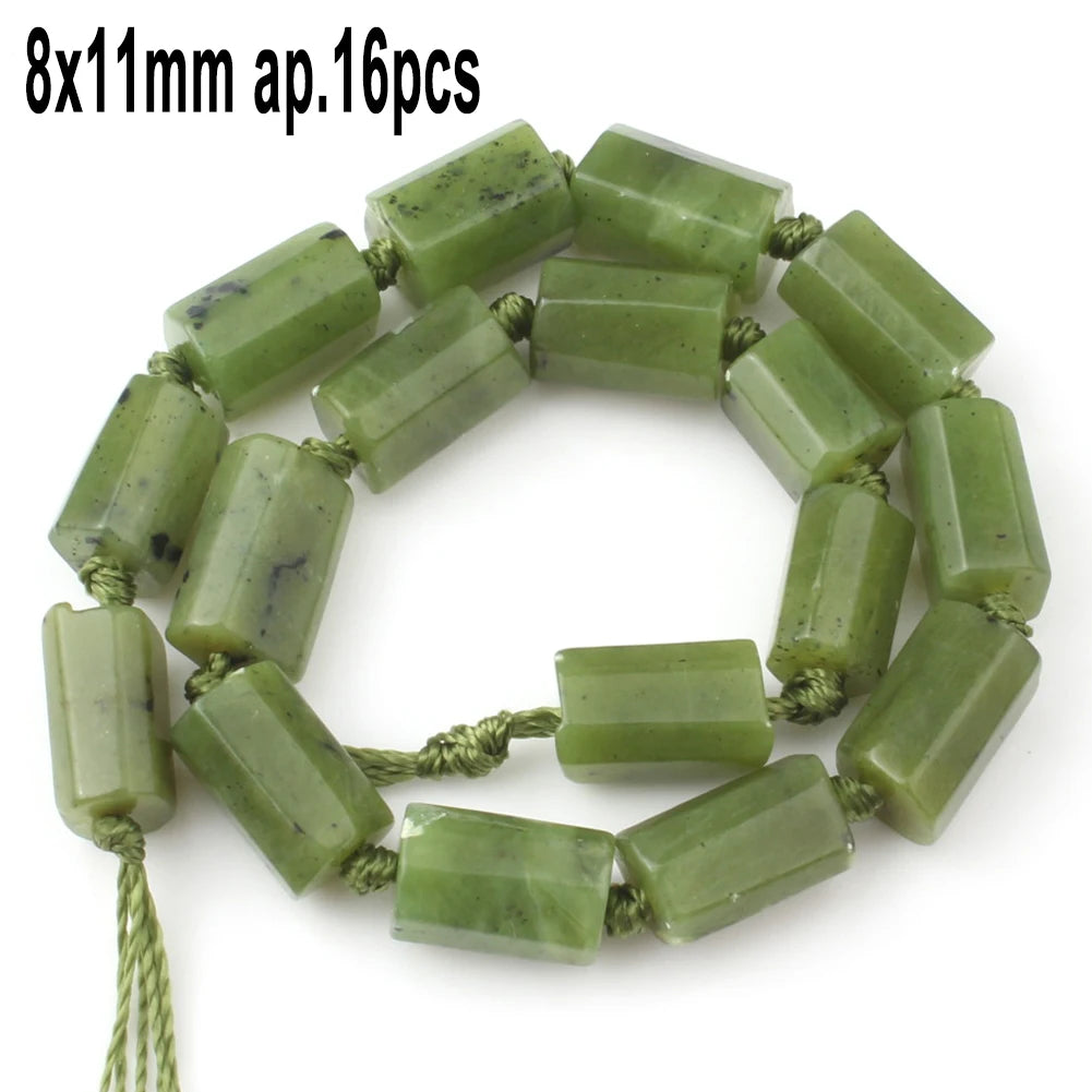 Stone Beads Green Jade-Style Faceted Mixed Shapes for DIY Jewelry Making