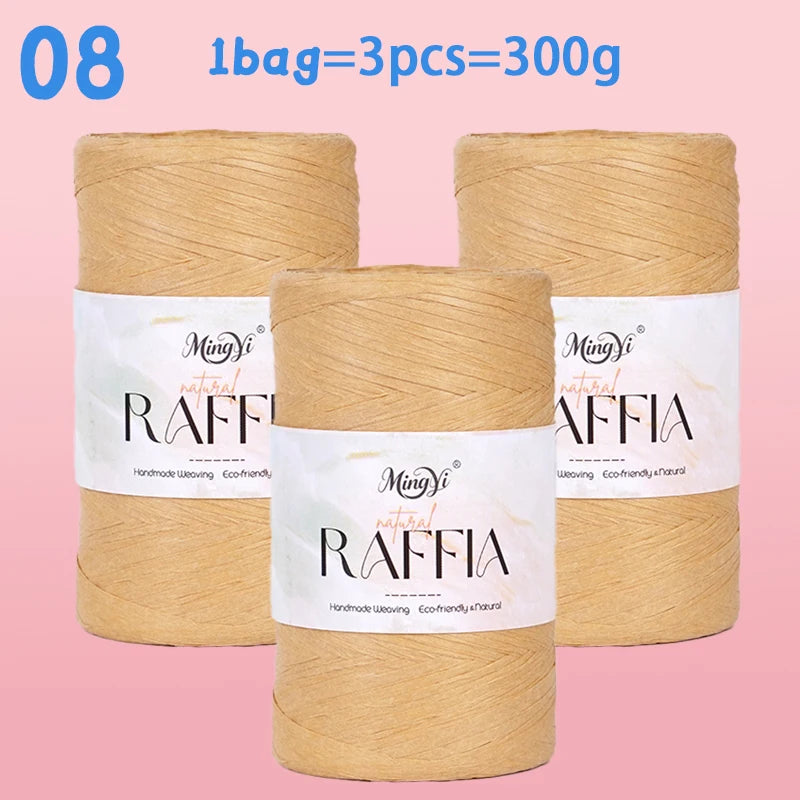 Yarn, Raffia-Style for Handmade Hats, Bags, Floor Mats & Storage Crafts
