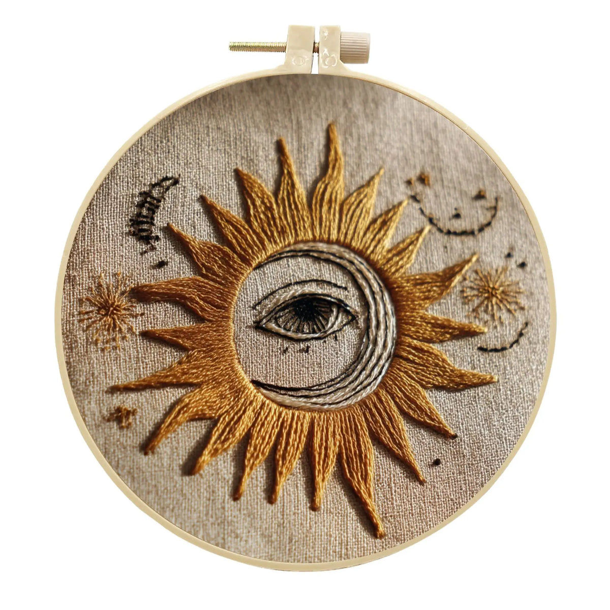 Embroidery Kit, Eye Design with Threads & Needles for Beginner Needlework