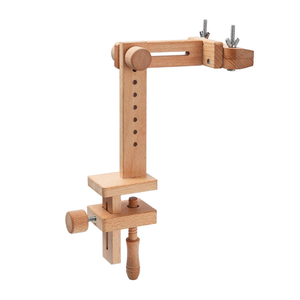 Embroidery Hoop Stand, Rotating Wooden Desktop Rack for Cross-Stitch