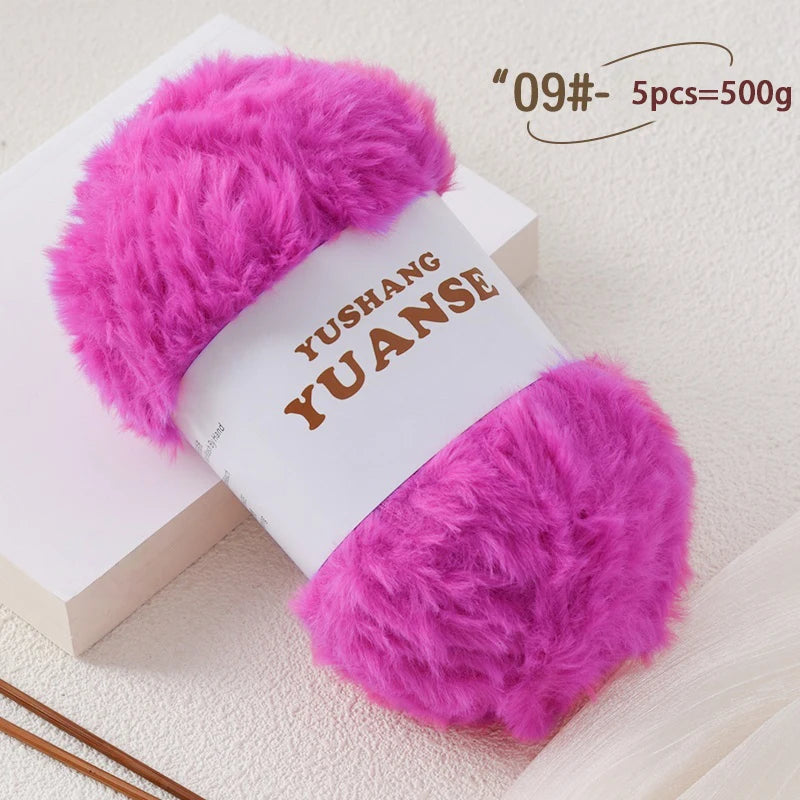 Yarn, Chunky Faux Fur for Crochet Shoes, Bags, Pendants & Slipper Crafts