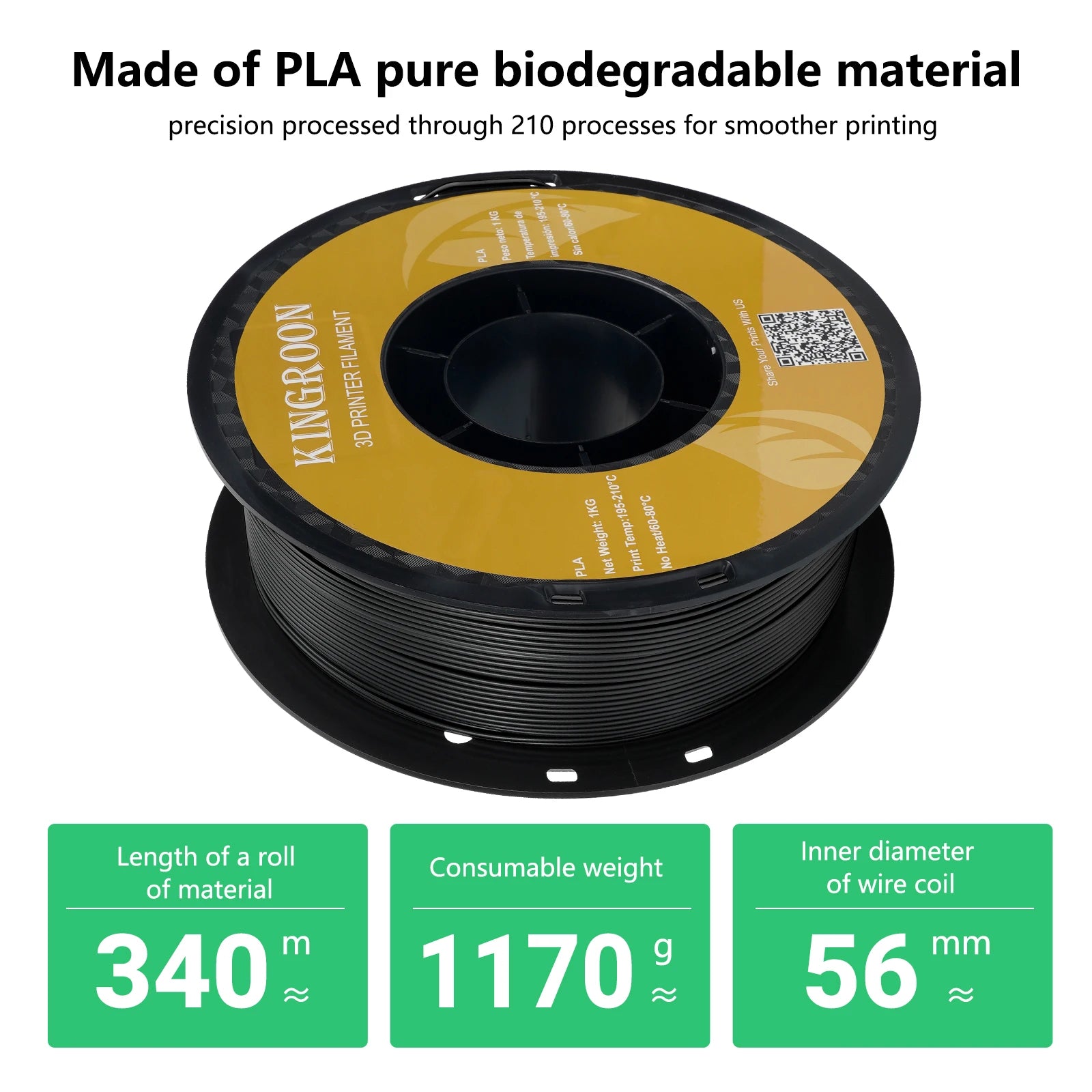 KINGROON 10KG PLA Filament PETG 3D Filament 1.75mm For 3D Printer Filament 10 Rolls/Set Mixed Colors and Materials FDM Printing Fast Ship