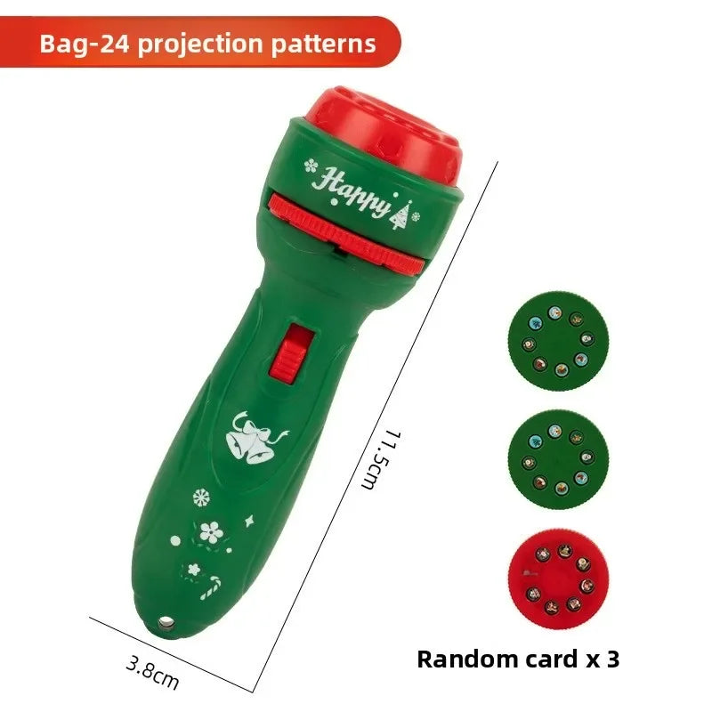 Projection Flashlight Kids Toy Christmas Santa Reindeer Bedtime Gift