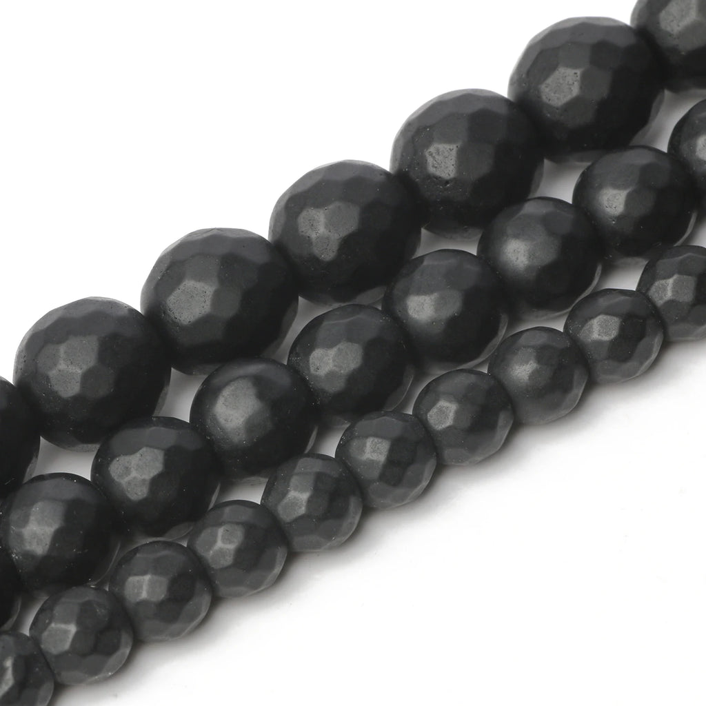 Stone Beads Matte Faceted Black Agate Onyx Styles for DIY Jewelry Making