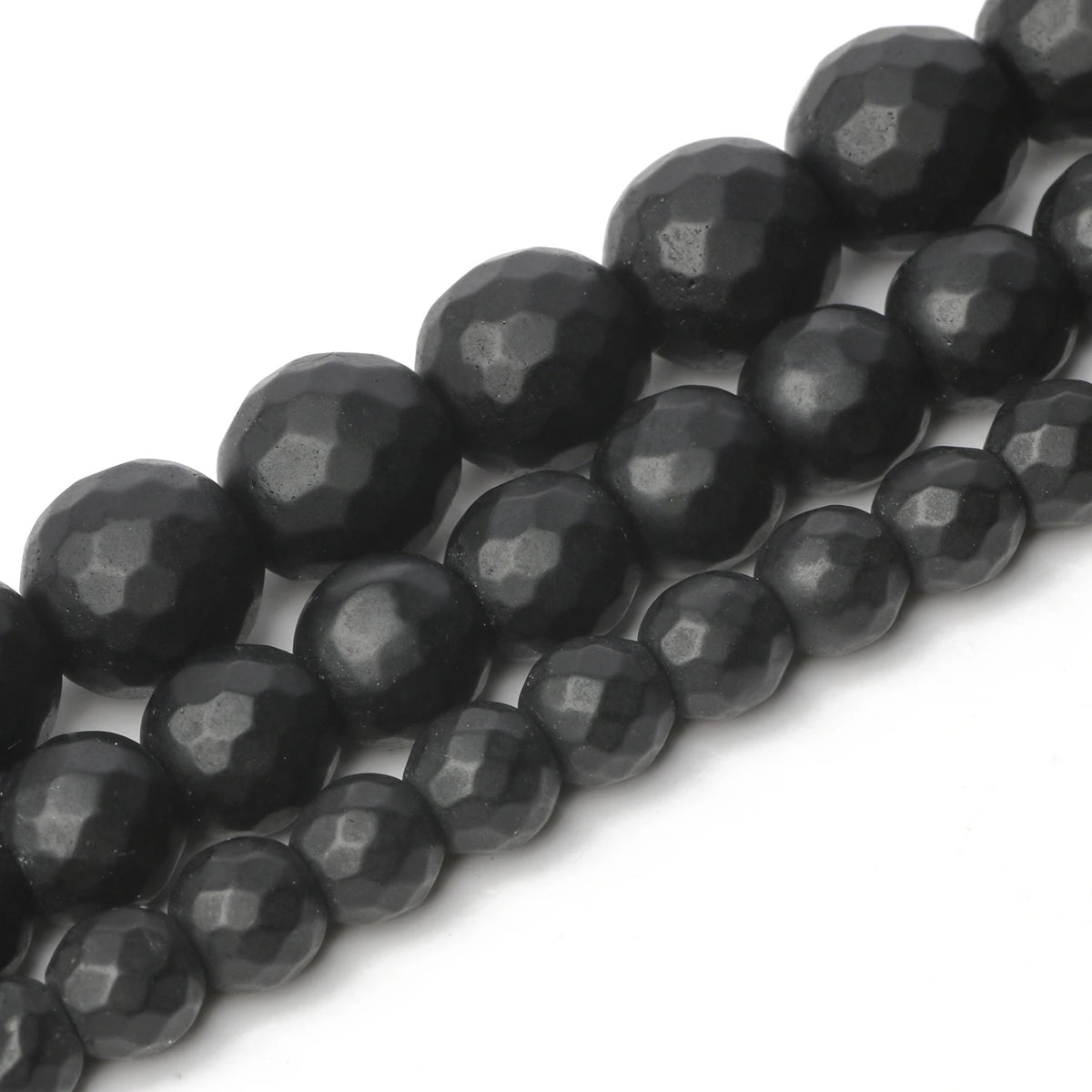 Stone Beads Matte Faceted Black Agate Onyx Styles for DIY Jewelry Making