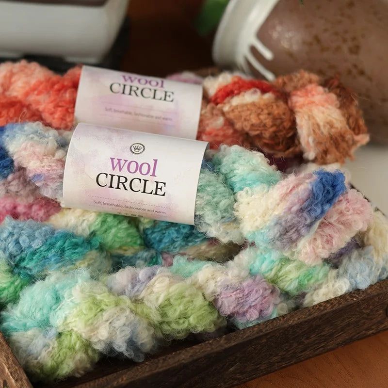 Yarn, Looped Texture with Gradient Colors for Sweaters, Scarves & Hats