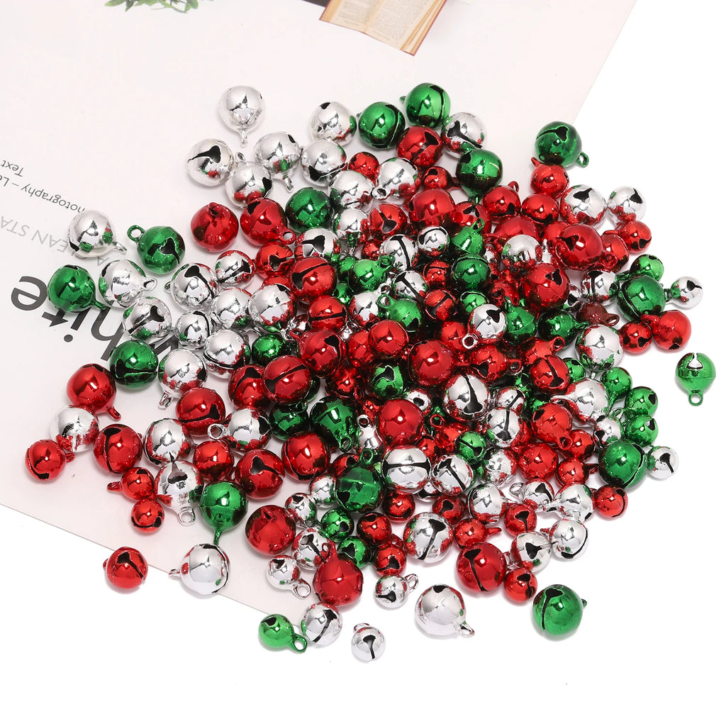 Jingle Bells Colorful Metal Christmas Craft Charms DIY Jewelry Making