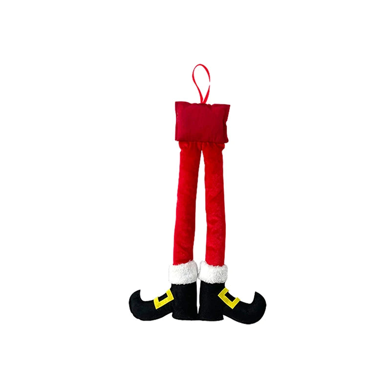 Christmas Elf Santa Claus Feet Car Door Hanging Christmas Tree Hanging Decoration Home Decoration New Year Gift 2024