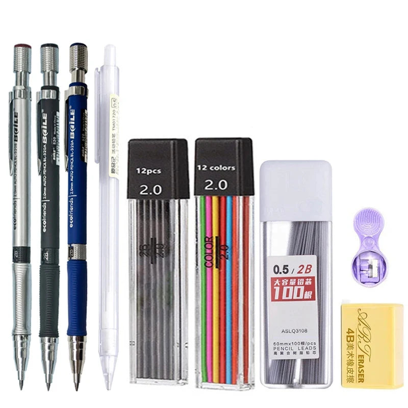 2.0mm Mechanical Pencil Set, 2B — Pencils & Lead Refills for Drawing & Sketching