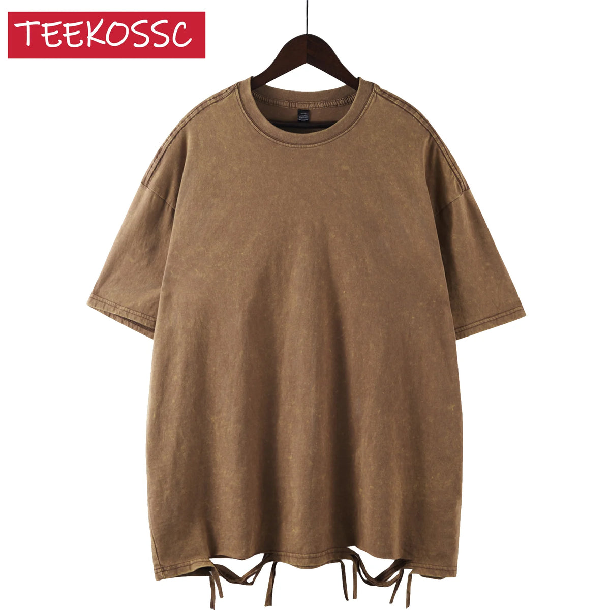 T-Shirt Unisex 230g Washed Retro Punk Drop Shoulder Vintage Loose Tee