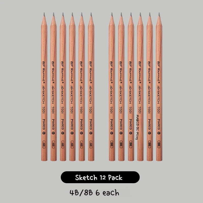 Graphite & Charcoal Sketch Pencils, Borrence — Single Grade & Mixed Packs