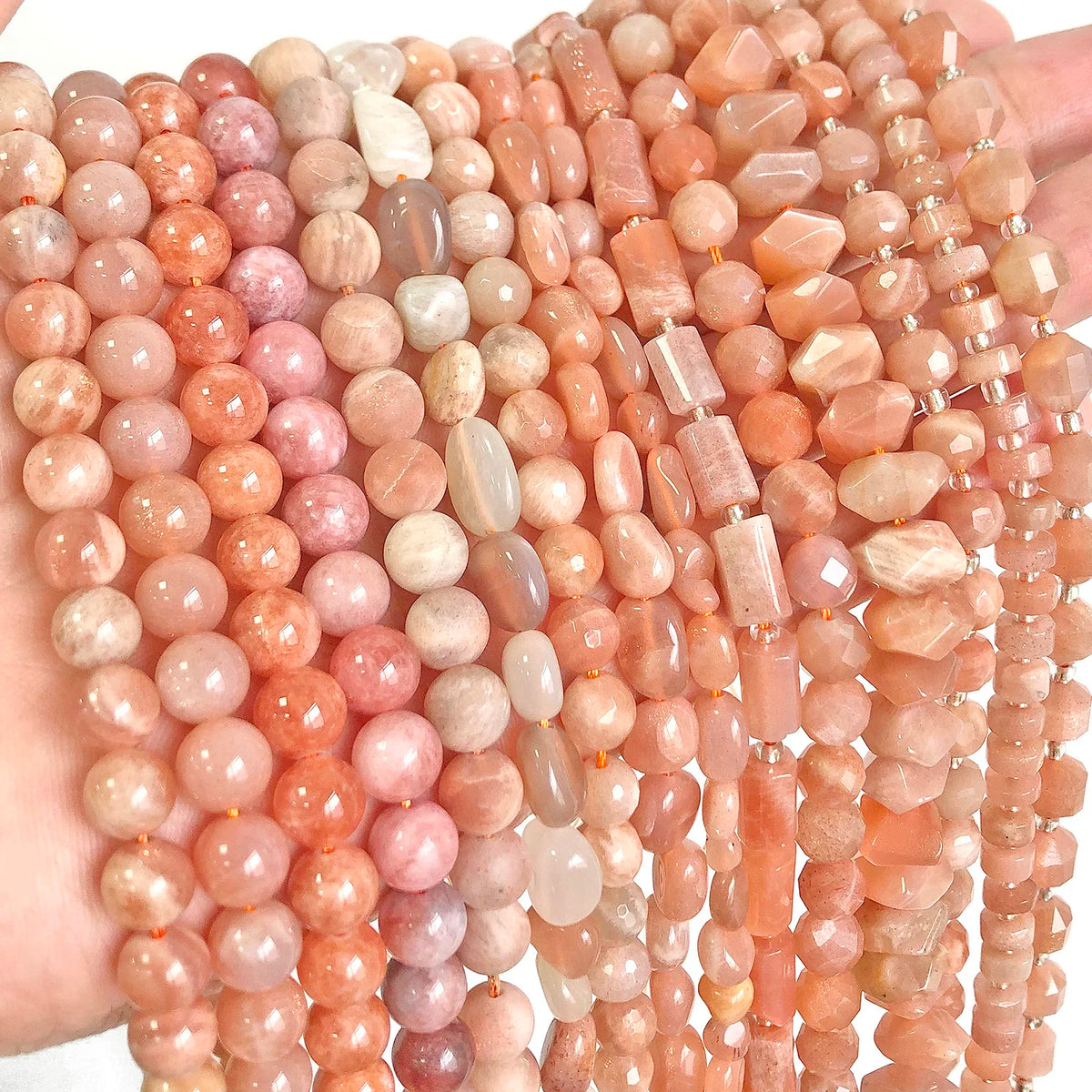 Stone Beads Nude Sunstone-Style Faceted Irregular for DIY Jewelry Making
