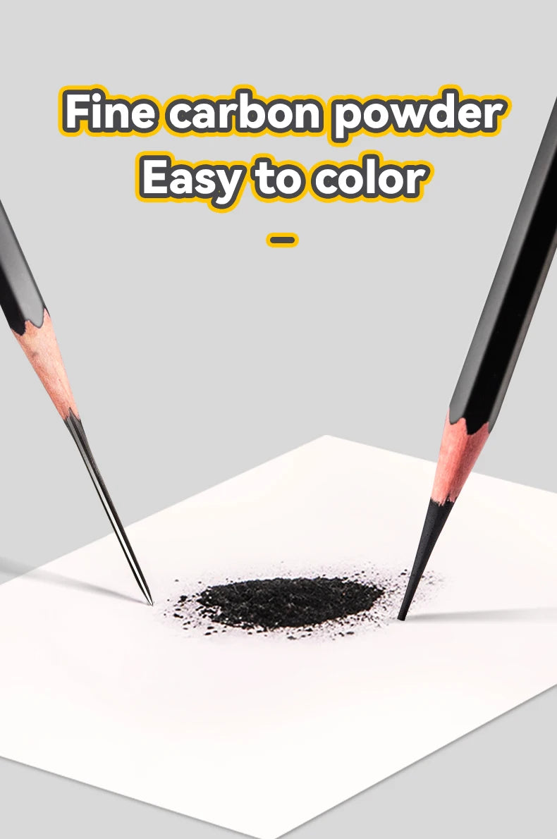 Borrence Graphite & Charcoal Sketch Pencils — Single Grade & Mixed Packs