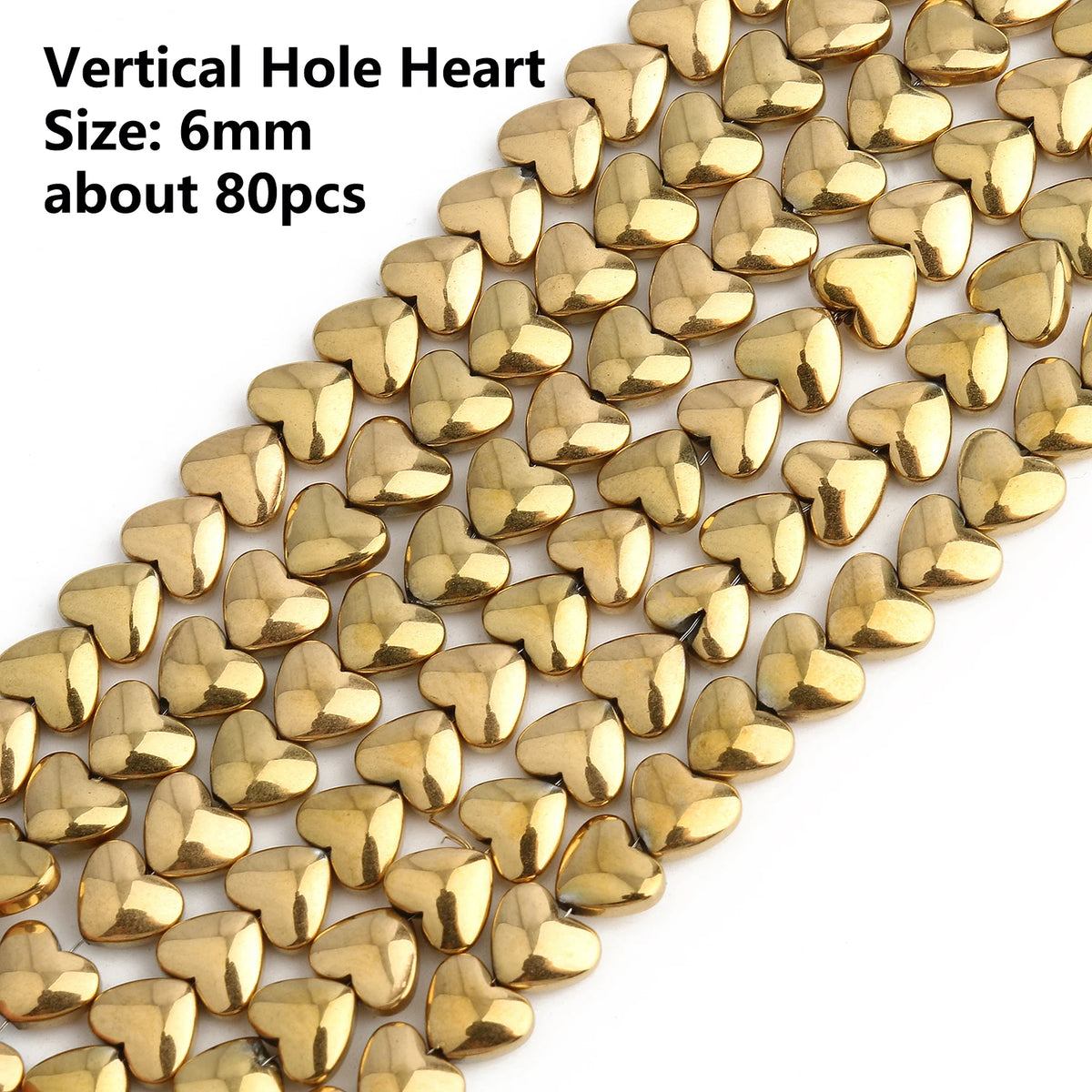 Stone Beads Gold-Tone Hematite-Style Spacer Shapes for DIY Jewelry Making