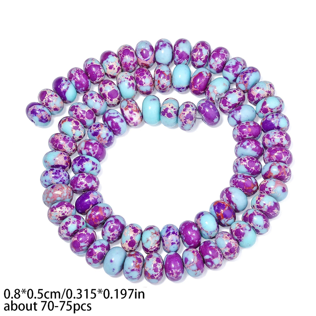 Stone Beads Purple Flower Jasper-Style Abacus for DIY Jewelry Making Craft Beads