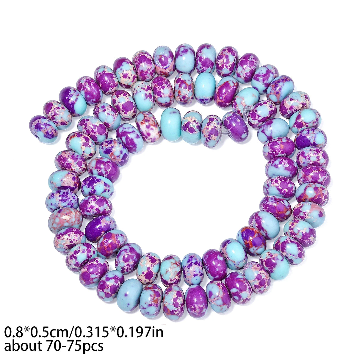 Stone Beads Purple Flower Jasper-Style Abacus for DIY Jewelry Making Craft Beads