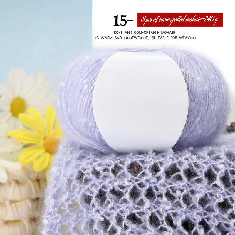Yarn, Snow-Dot Effect for Knitting Sweaters, Shawls, Headbands & Hats