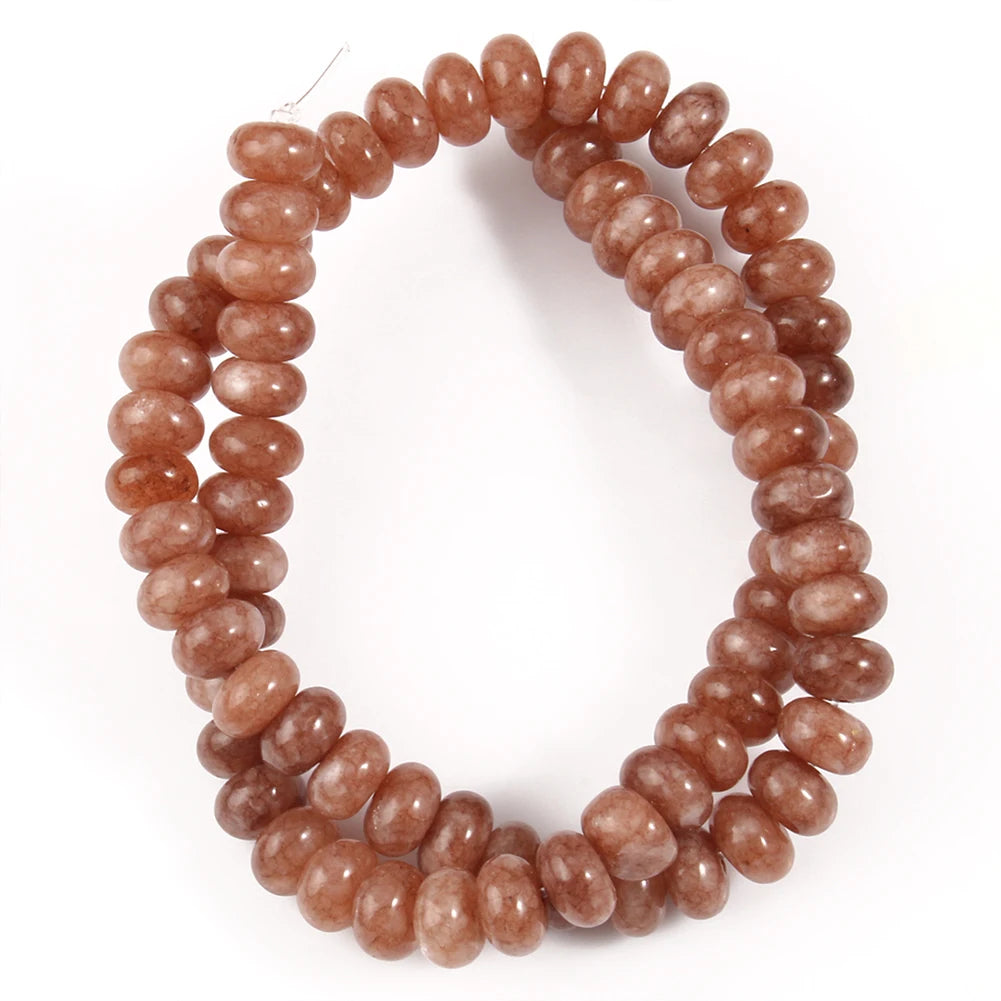Stone Beads Round Purple Blue Angelite-Style Rondelle for DIY Jewelry Making