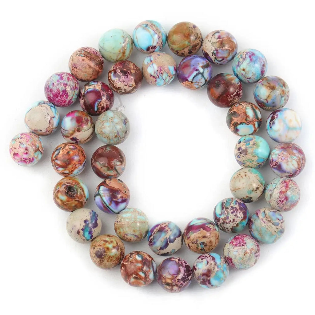 Stone Beads Colorful Sea Sediment Jasper-Style for DIY Jewelry Making