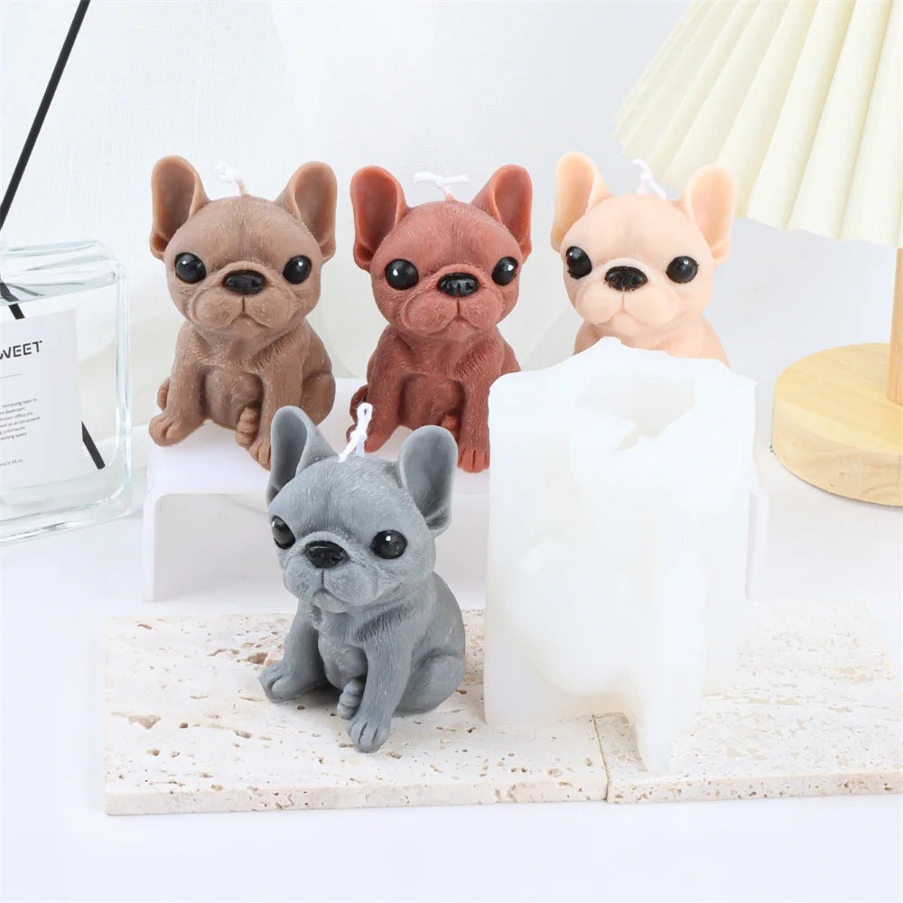 3D Dog Silicone Candle Molds Shar Pei Puppy Scented Plaster Soap Chocolate Cake Baking Fondant Moulds DIY Ainmal Making Mold
