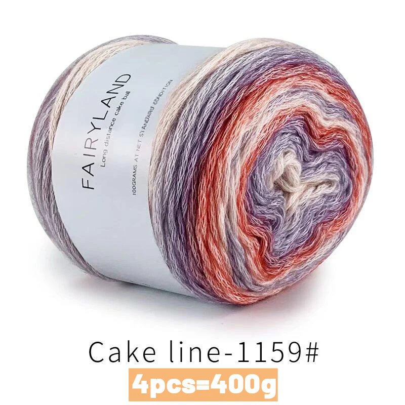 Yarn, Rainbow Gradient Cake for Handmade Sweaters, Scarves & Winter Hats