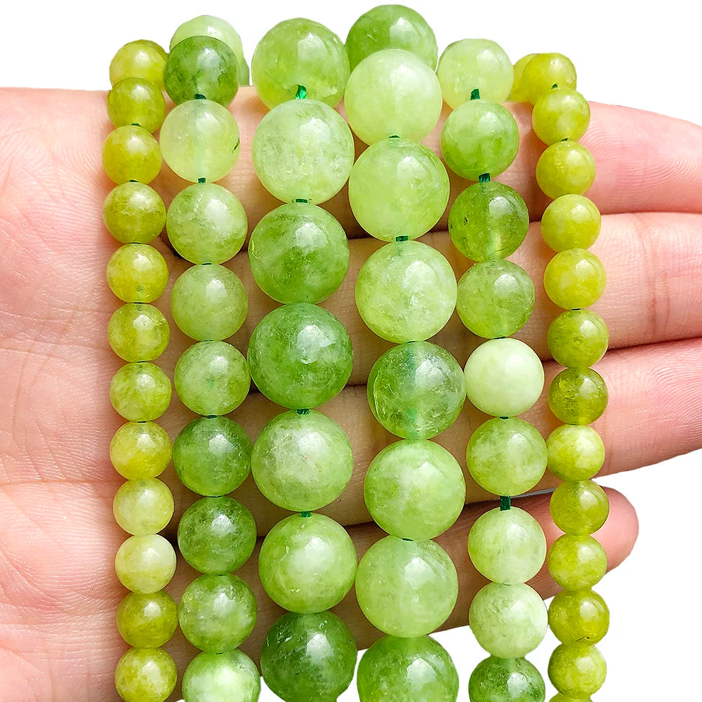 Stone Beads Round Green Agate Jasper Tiger Eye Styles for DIY Jewelry Making
