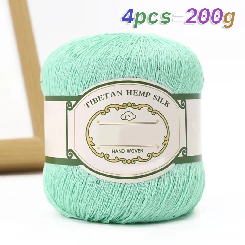 Yarn with Sequins for Openwork Crochet Shawls, Hats & Summer Knitwear