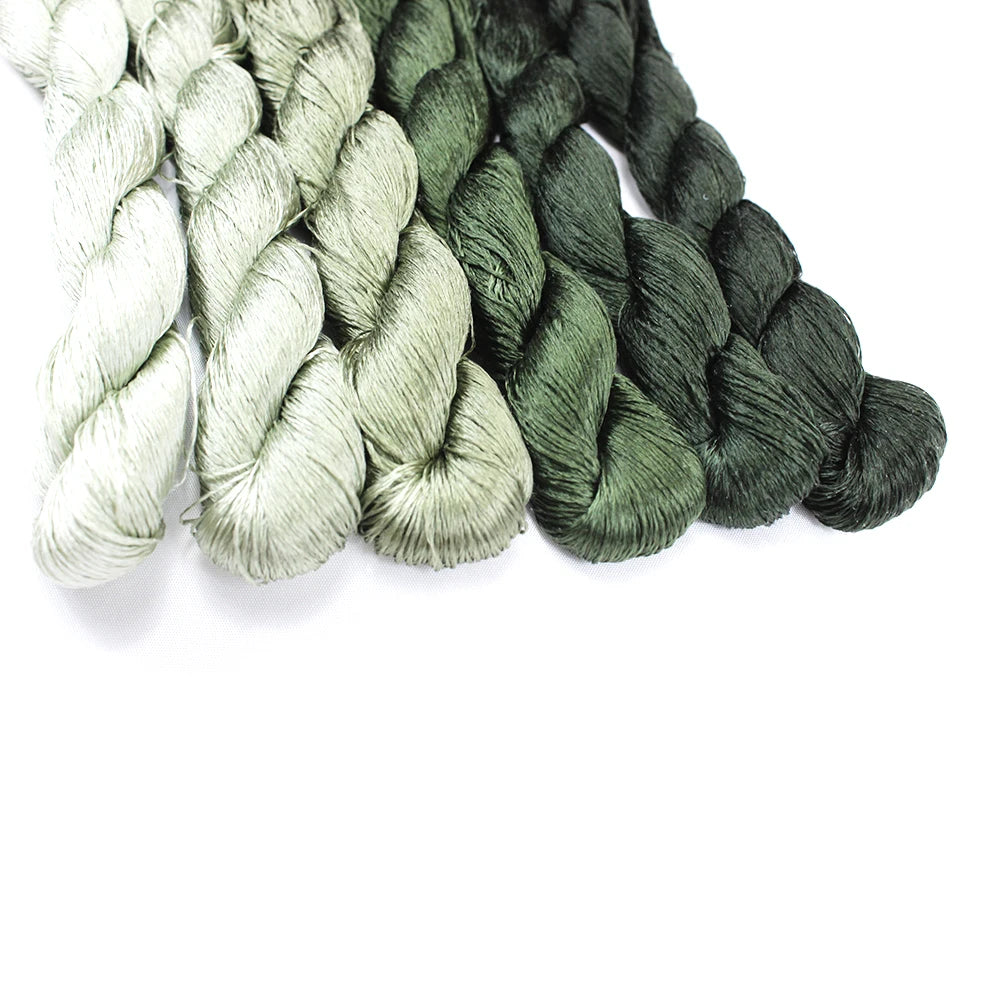 Embroidery Thread, Green Colors for Hand Embroidery & Cross-Stitch Crafts
