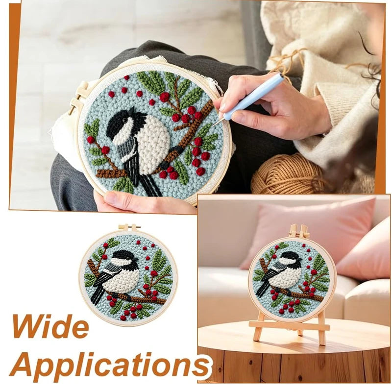 Punch Needle Kit, Flower Patterns for Beginner Yarn Art & Handmade Decor