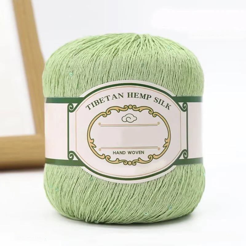 Yarn with Sequins for Openwork Crochet Shawls, Hats & Summer Knitwear