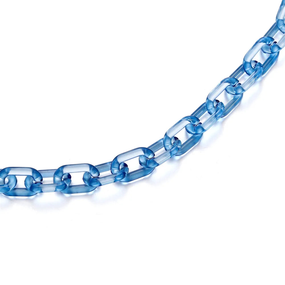 Acrylic Necklace Chains Colorful Links Lobster Clasps DIY Jewelry Making