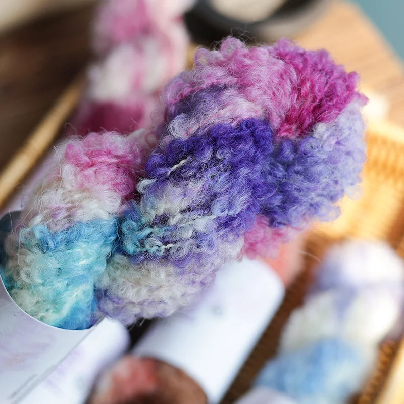 Yarn, Looped Texture with Gradient Colors for Sweaters, Scarves & Hats