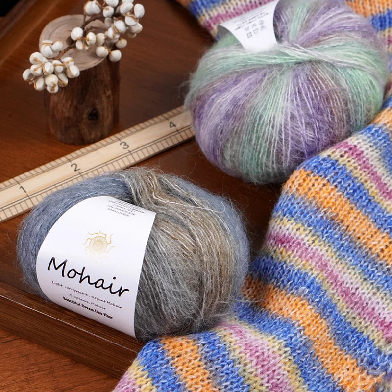 Yarn, Striped Gradient for Crochet Openwork Sweaters, Scarves & Shawls