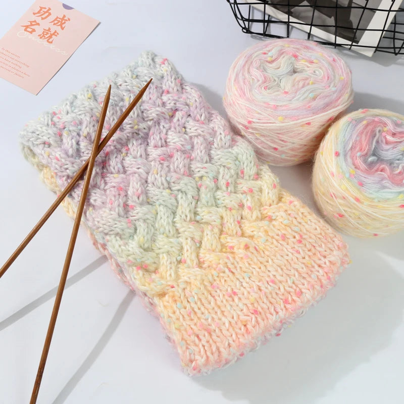 Yarn, Color-Dot Gradient for Handmade Scarves, Hats & Knitting Projects