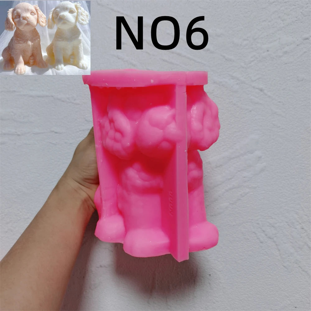 Dog Breed Candle Mold Set, Silicone — 12 Puppy Breeds, Food Grade DIY