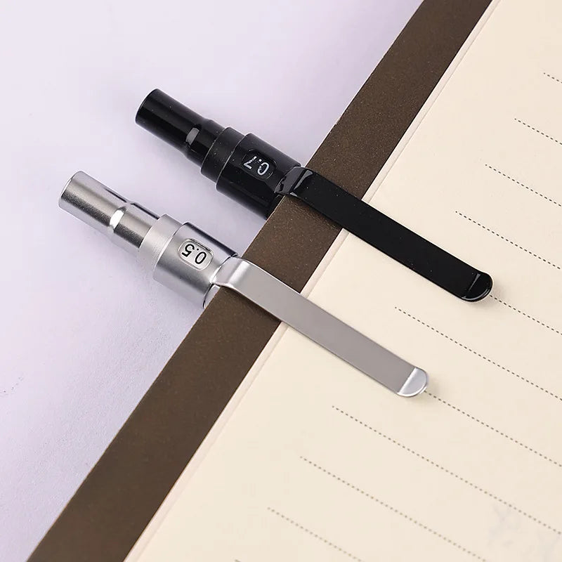 Metal Mechanical Pencil & Lead Refills — 0.3 to 2.0mm, Black or Silver