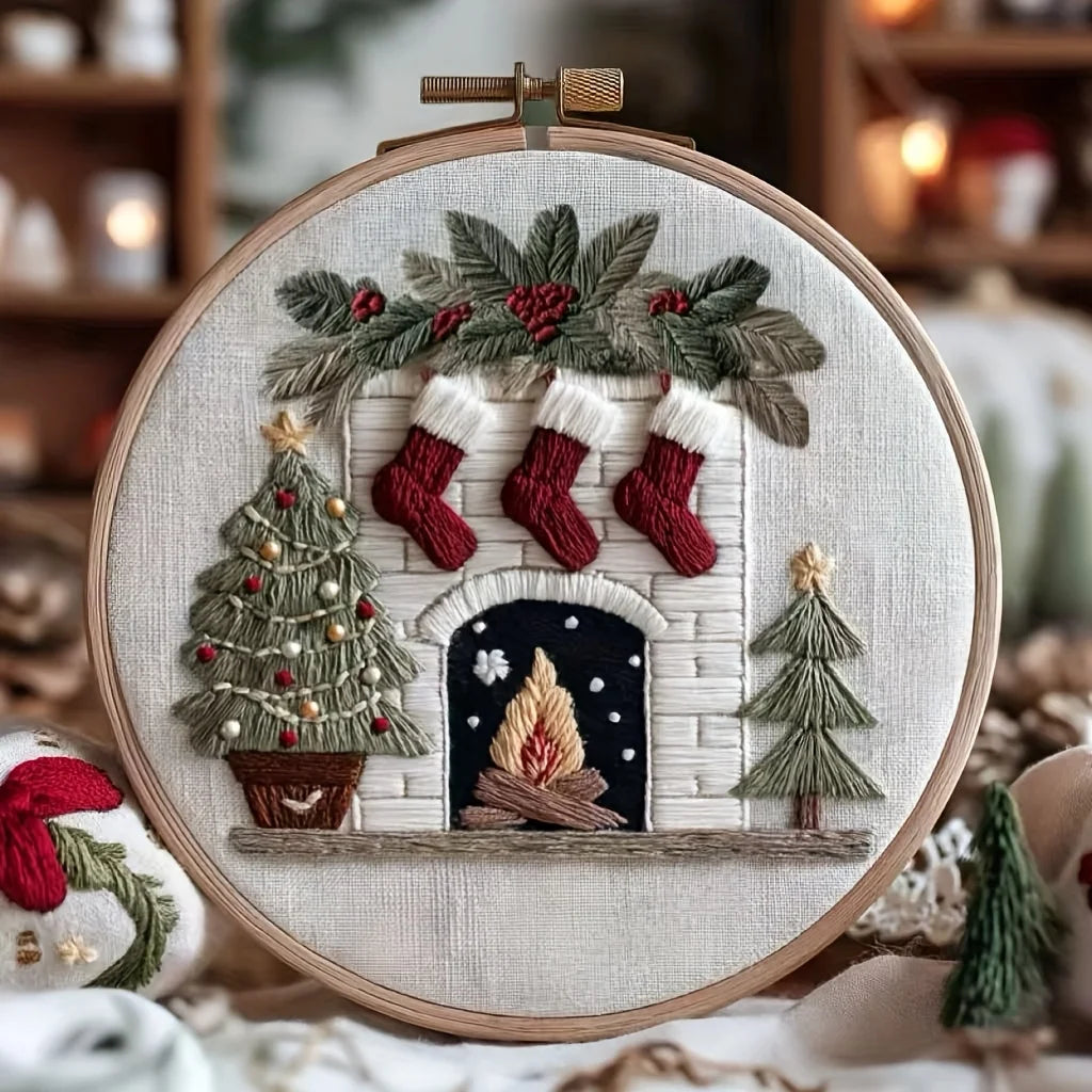 Christmas pattern hand-embroidery DIY material package set, equipped with an English guide and instruction manual, is particular