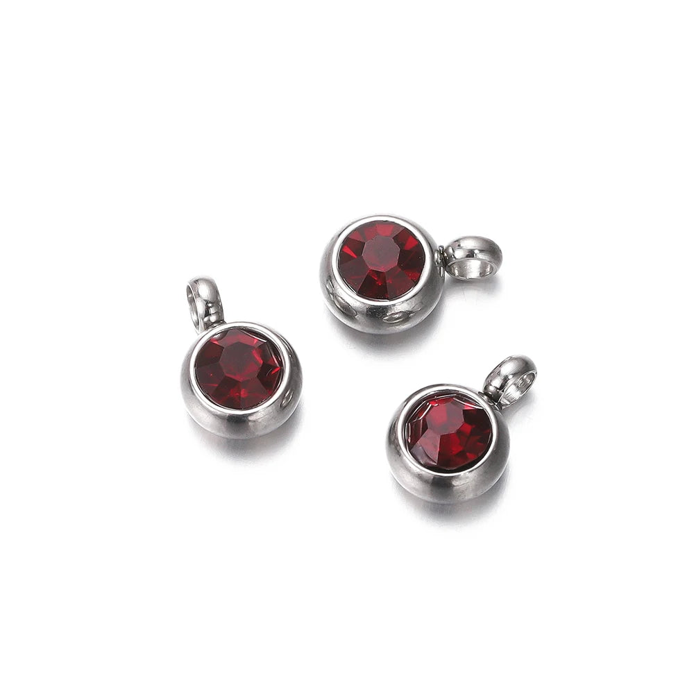 Earring Components Stainless Steel Birthstone Necklace Pendant Craft Supplies