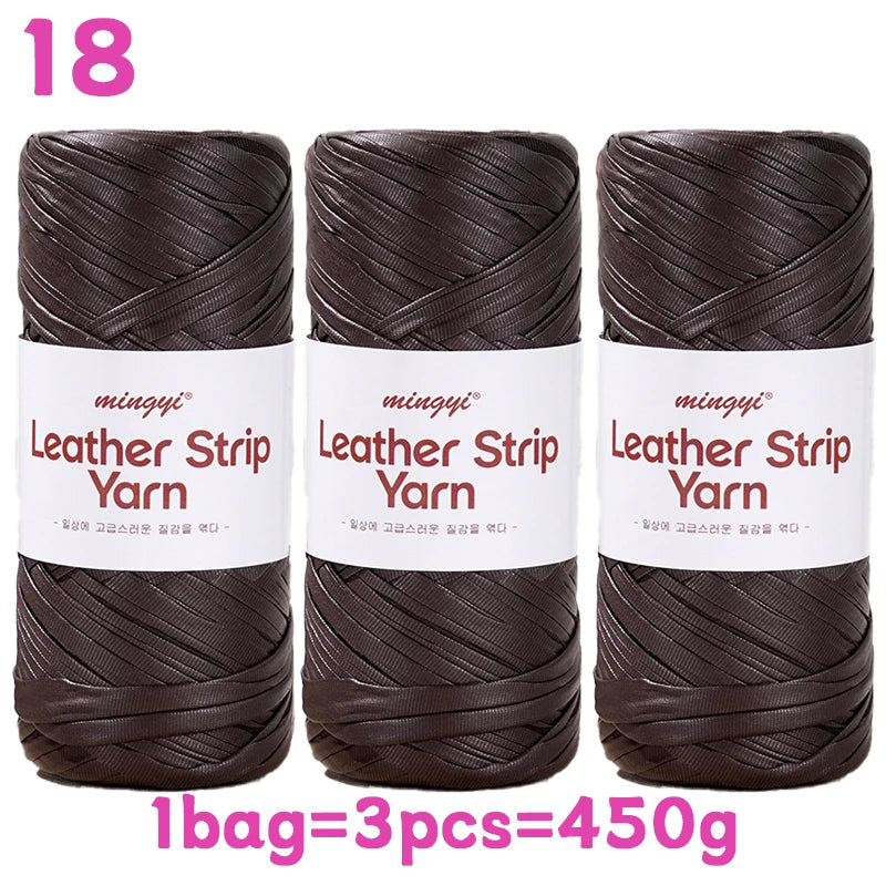 Yarn, Faux Leather Fabric Strip for Crochet Bags, Baskets & Slipper Crafts